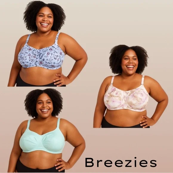 Breezies 42DD Wire-Free Bra Bundle 3 Pack QVC Full Coverage Comfort - Picture 11 of 14